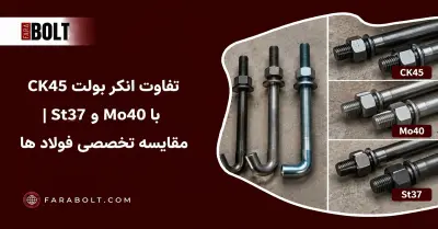 تفاوت انکر بولت CK45، MO40 و ST37 | مقایسه تخصصی فولاد ها